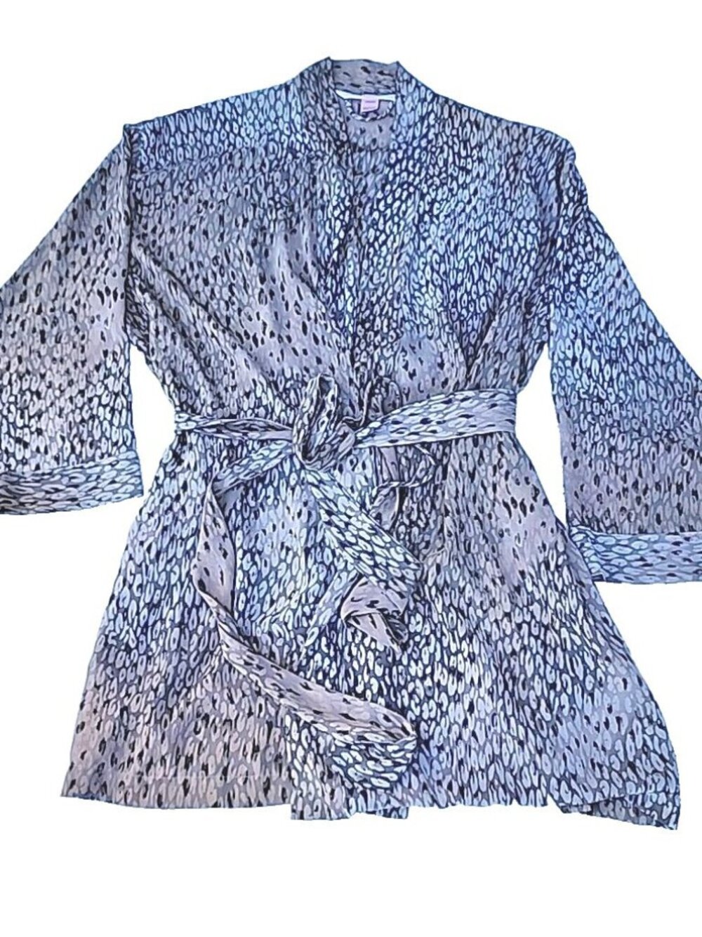 Victoria’s Secret Khaki Green Cheetah Animal Print Sheer Chiffon Short Robe OS